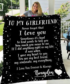 Never Forget To My Girlfriend That I Love You Personalized Quilt Blanket