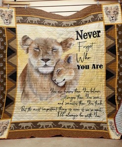 Never Forget Who You Are Lion Family Quilt Blanket Bedding Set