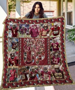 Never Give Up Ncaa Florida State Seminols Quilt Blanket Bedding Set