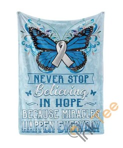 Never Stop Believing In Hope Lung Cancer Awareness Sherpa Fleece Blanket Gifts for Family, for Couple