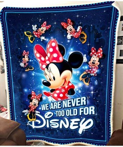 Never Too Old For Minnie Mouse Disney Inspired Bedroom Livingroom Office Home Decoration Sherpa Blanket Fleece Blanket Funny Gifts