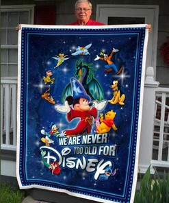 Never Too Old Magic Mickey Fantasia Disney Inspired Bedroom Livingroom Office Home Decor Sherpa Blanket Fleece Blanket Funny Gifts