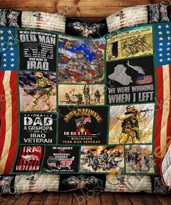 Never Underestimate an Old Man Who Went to Iraq Personalized Quilt Blanket Bedding Set with Pillowcases