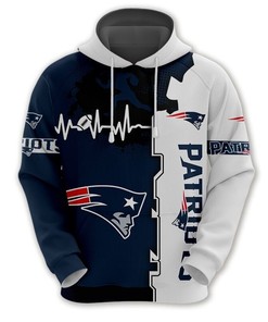 New England Patriots 3D All Over Print Zip Hoodie for Nfl Fans