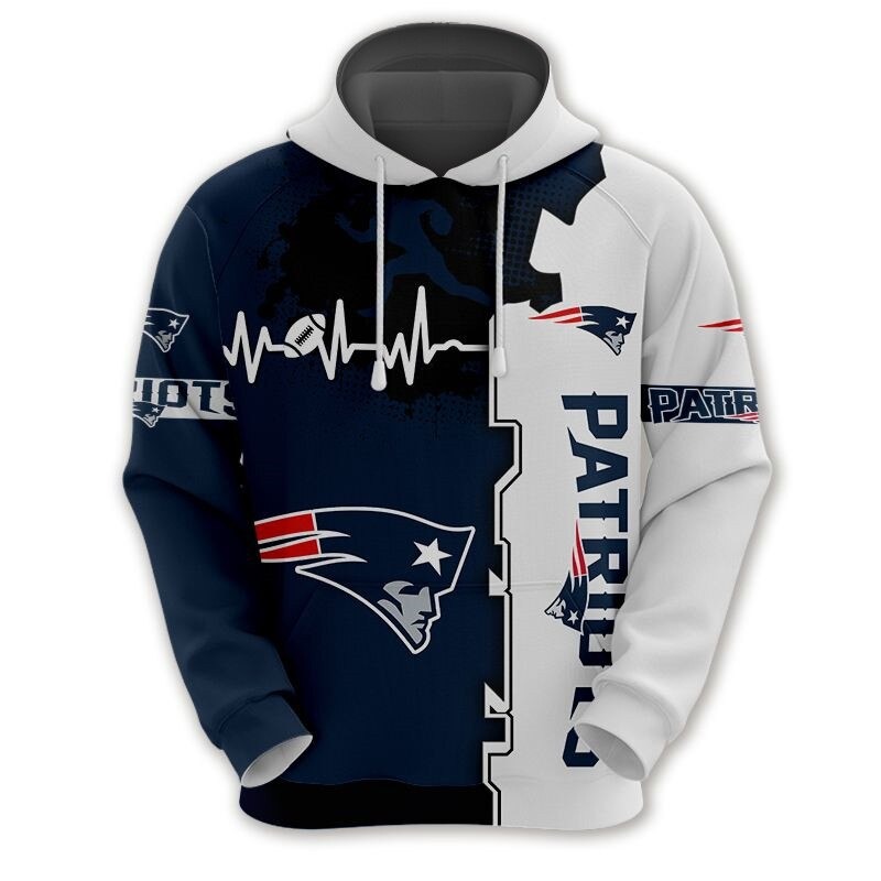 New England Patriots 3D All Over Print Zip Hoodie for Nfl Fans