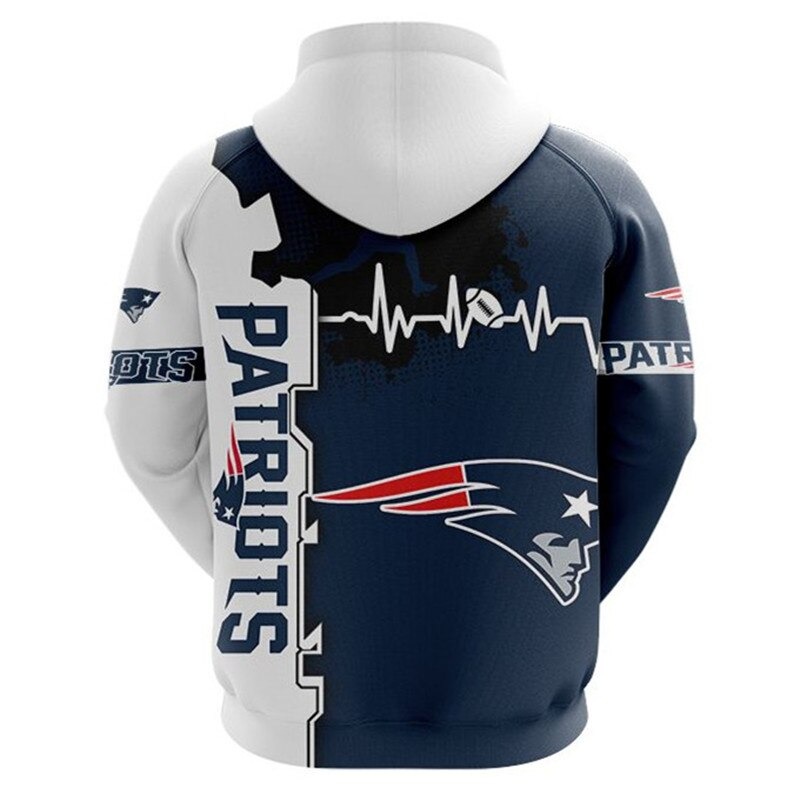New England Patriots 3D All Over Print Zip Hoodie for Nfl Fans - Image 2