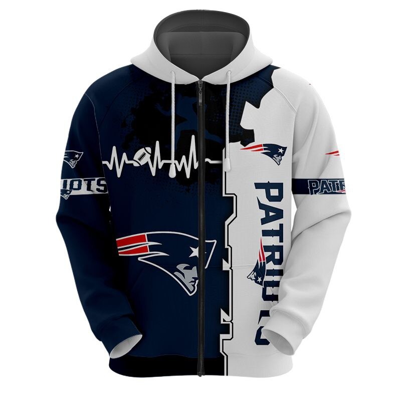 New England Patriots 3D All Over Print Zip Hoodie for Nfl Fans - Image 3