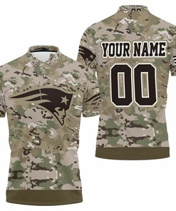 New England Patriots Camouflage Veteran Personalized 3D All Over Print Polo Shirt