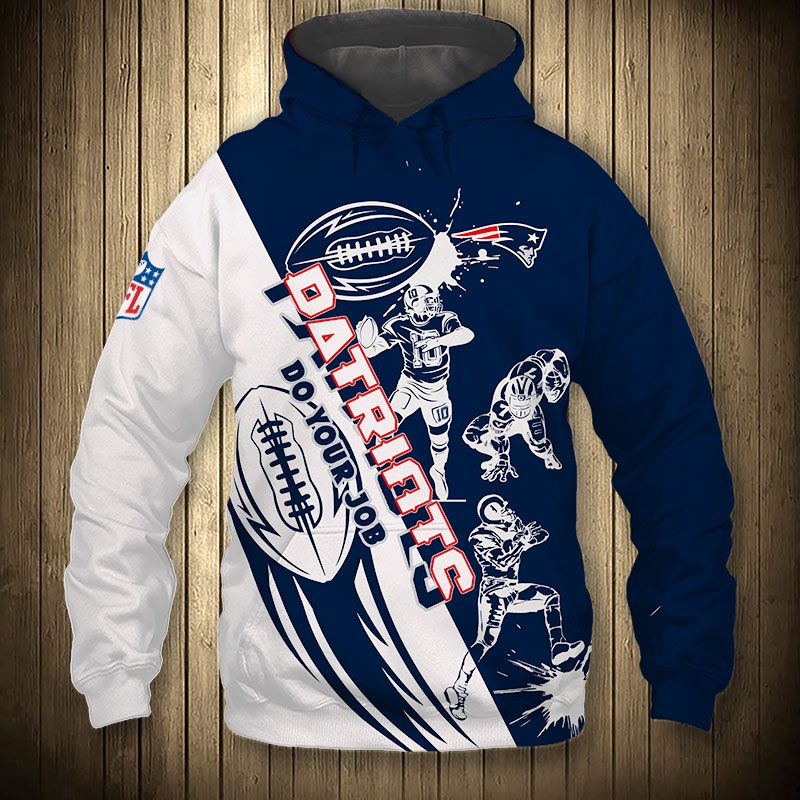 New England Patriots Hoodie 3D Cartoon Player Cute Zip Hoodie