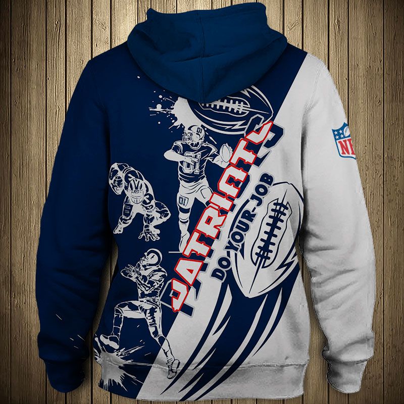 New England Patriots Hoodie 3D Cartoon Player Cute Zip Hoodie - Image 2