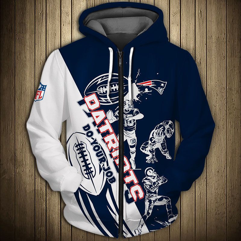 New England Patriots Hoodie 3D Cartoon Player Cute Zip Hoodie - Image 3