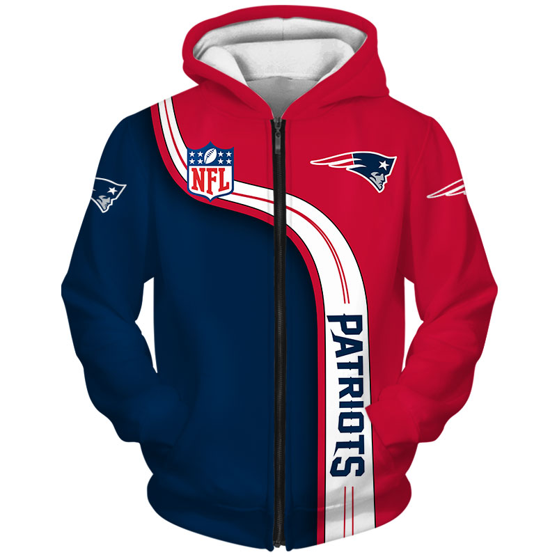 New England Patriots Hoodie 3D Cute Zip Hoodie Pullover Gift for Fans - Image 2
