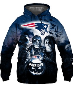 New England Patriots Hoodie 3D Halloween Horror Night Gift for Fans