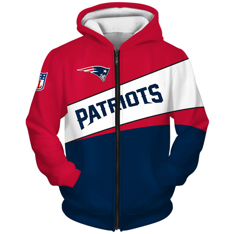 New England Patriots Hoodie 3D Zip Hoodie - Image 2