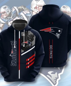 New England Patriots Hoodie 3D Zip Hoodie 3 Lines Graphic Gift for Fans