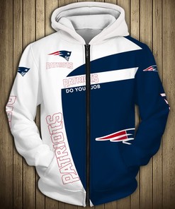 New England Patriots Hoodie 3D Zip Hoodie Pullover Gift for Fans