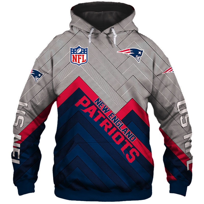 New England Patriots Hoodie 3D Zip Hoodie Pullover Size S-5Xl