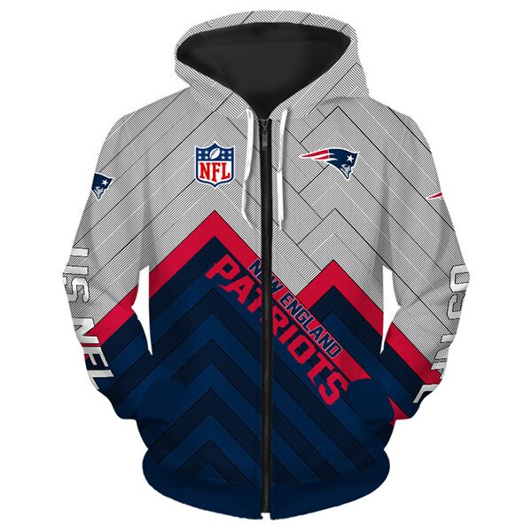 New England Patriots Hoodie 3D Zip Hoodie Pullover Size S-5Xl - Image 2