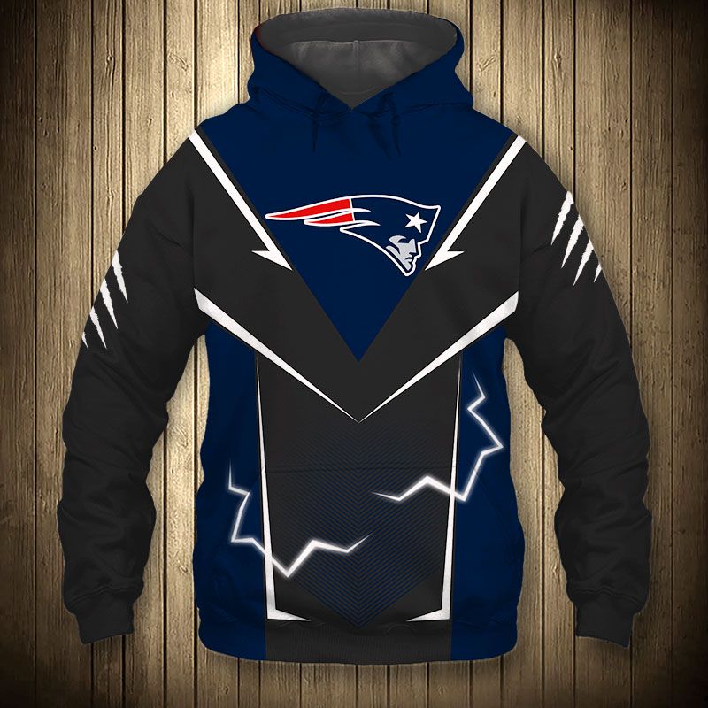 New England Patriots Hoodie Lightning Graphic Gifts for Fans