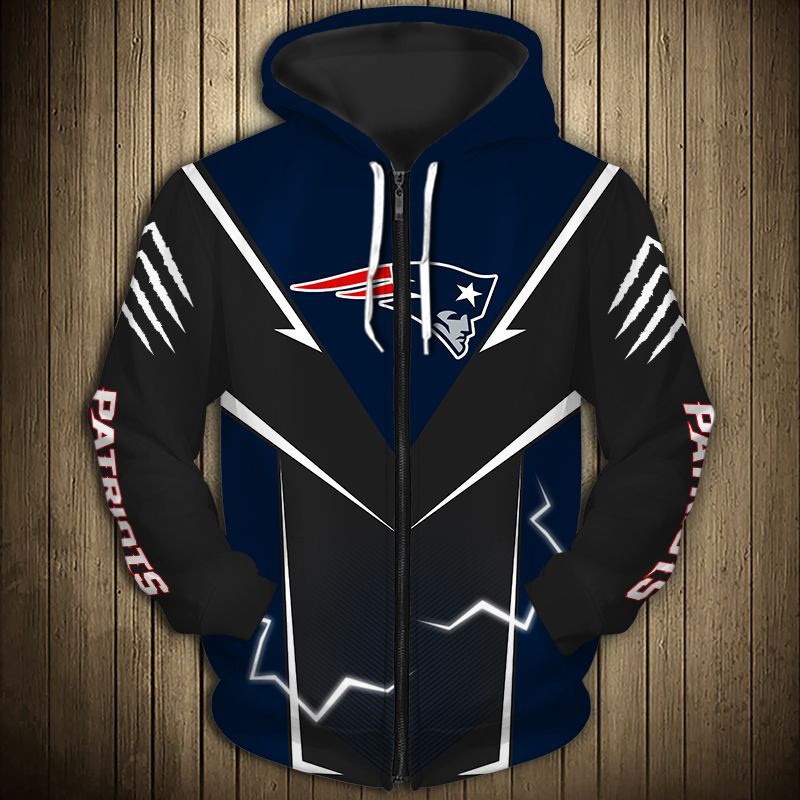 New England Patriots Hoodie Lightning Graphic Gifts for Fans - Image 3