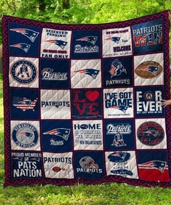 New England Patriots Quilt Blanket Bedding Set Gifts for Fans