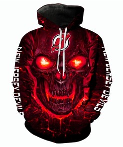 New Jersey Devils Halloween Hoodie 3D Skulls Pullover Nhl