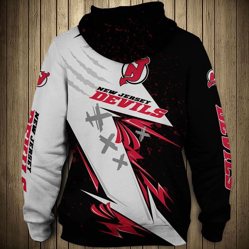 New Jersey Devils Hoodie 3D Thunder Design Pullover Nhl - Image 2