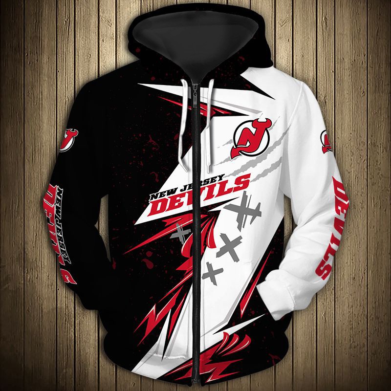 New Jersey Devils Hoodie 3D Thunder Design Pullover Nhl - Image 3