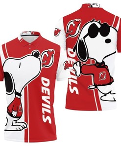 New Jersey Devils Snoopy Lover 3d Printed Polo Shirt All Over Print Shirt 3d T-shirt