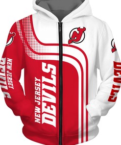 New Jersey Devils Zipper Hoodie Zip Hoodie Pullover Gift for Fans
