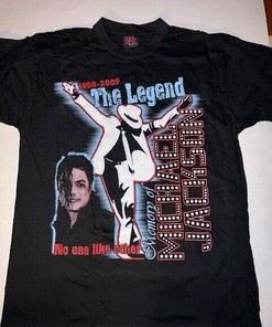 New Men'S Michael Jackson Bootleg Style Memorial Black T-Shirt King Of Pop