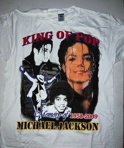 New Men'S Michael Jackson King Of Pop Bootleg Style Memorial White T-Shirt