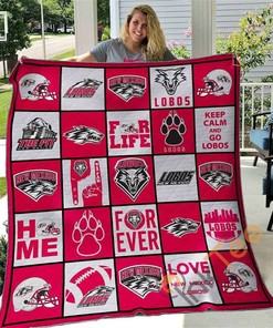New Mexico Lobos Quilt Blanket Bedding Set