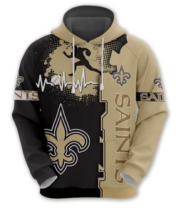 New Orleans Saints 3D All Over Print Zip Hoodie for Nfl Fans