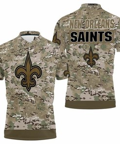 New Orleans Saints Camouflage Veteran 3d Jersey 3D All Over Print Polo Shirt