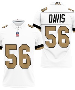 New Orleans Saints Demario Davis #56 Nfl American Football Team Logo Color Rush Custom Saints Fans Polo Shirt