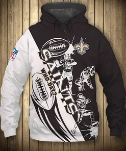 New Orleans Saints Hoodie 3D Cartoon Player Cute Zip Hoodie