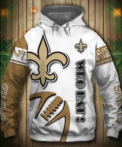 New Orleans Saints Hoodie 3D Graphic Balls Zip Hoodie Pullover