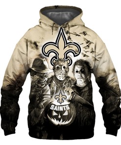 New Orleans Saints Hoodie 3D Halloween Horror Night Gift for Fans