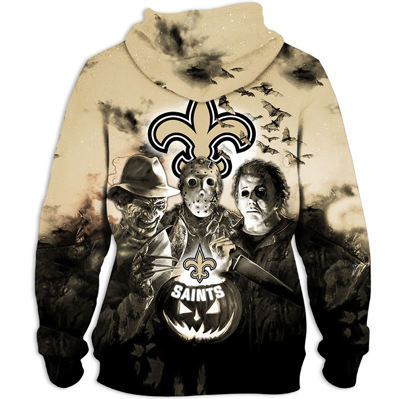 New Orleans Saints Hoodie 3D Halloween Horror Night Gift for Fans - Image 2