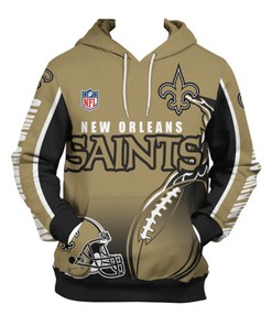New Orleans Saints Hoodie 3D Zip Hoodie Cute Flame Balls Graphic Gifts for Fans