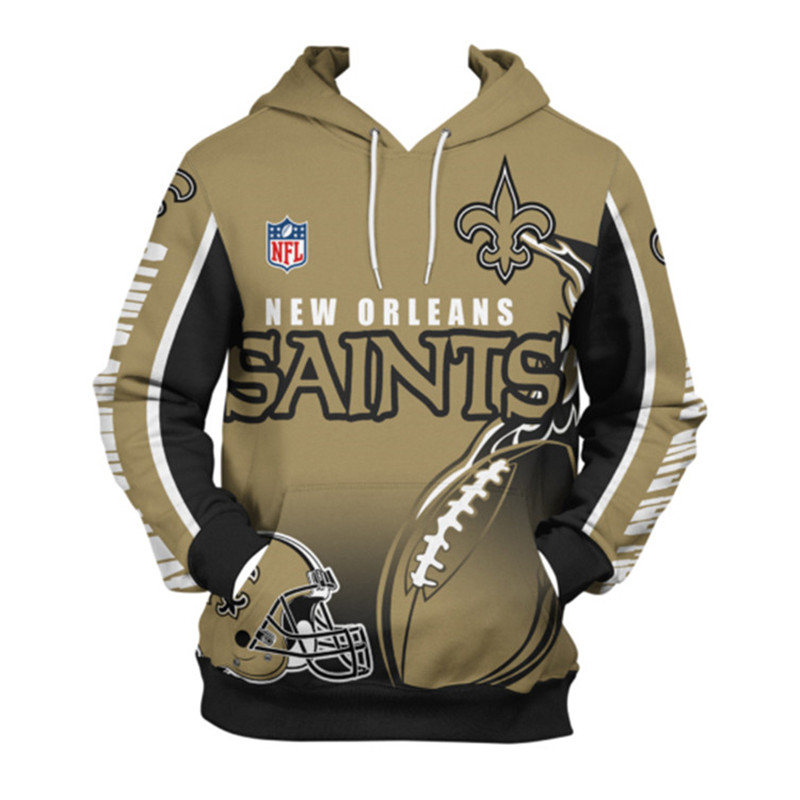 New Orleans Saints Hoodie 3D Zip Hoodie Cute Flame Balls Graphic Gifts for Fans
