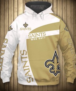 New Orleans Saints Hoodie 3D Zip Hoodie Pullover Gift for Fans