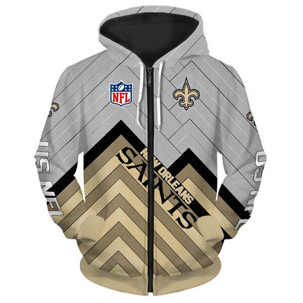 New Orleans Saints Hoodie 3D Zip Hoodie Pullover Size S-5Xl