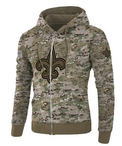 New Orleans Saints Hoodie Army Graphic Zip Hoodie Pullover Gift for Fans