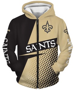New Orleans Saints Hoodie Long Sleeve Zip Hoodie for Fan