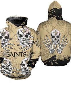 New Orleans Saints Hoodie Skull for Halloween Graphic