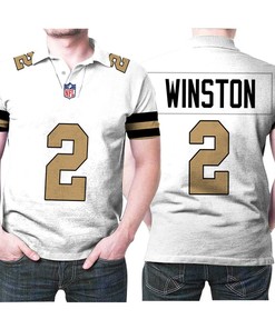 New Orleans Saints Jameis Winston #2 Nfl American Football Team Logo Color Rush Custom 3d Designed Allover Gift For Saints Fans Polo Shirt