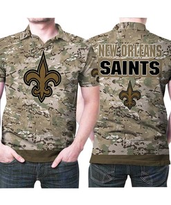 New Orleans Saints Nfl American Football Team Logo Camouflage Color 3d Designed Allover Gift For Saints Fans Polo Shirt