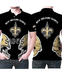 New Orleans Saints Nfl American Football Team Logo Helmet 3d Designed Allover Gift For Saints Fans Polo Shirt All Over Print Shirt 3d T-shirt
